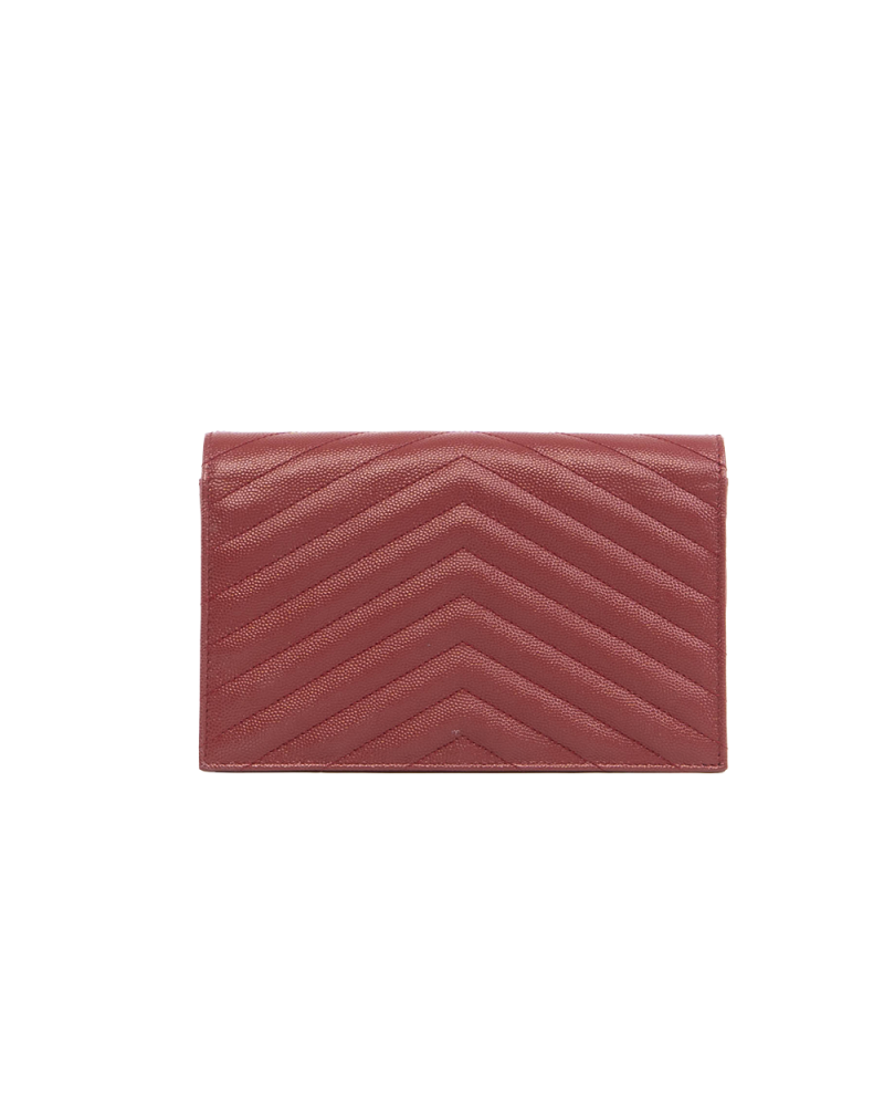 YSL WOC 7.5 RED BURGANDY CHEVRON GHW APT393953 0721 5339