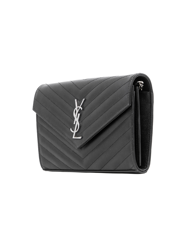 YSL WOC 9.5 BLACK CHEVRON SHW GUE377828 1119 6052
