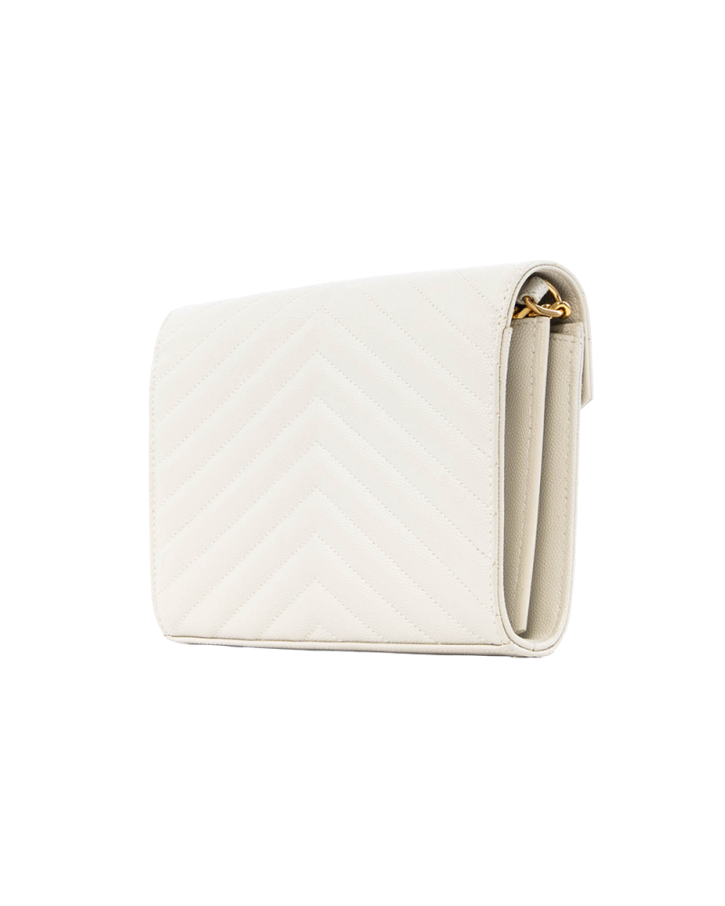 YSL WOC 9.5 WHITE CHEVRON GHW GUE377820 1021 5079