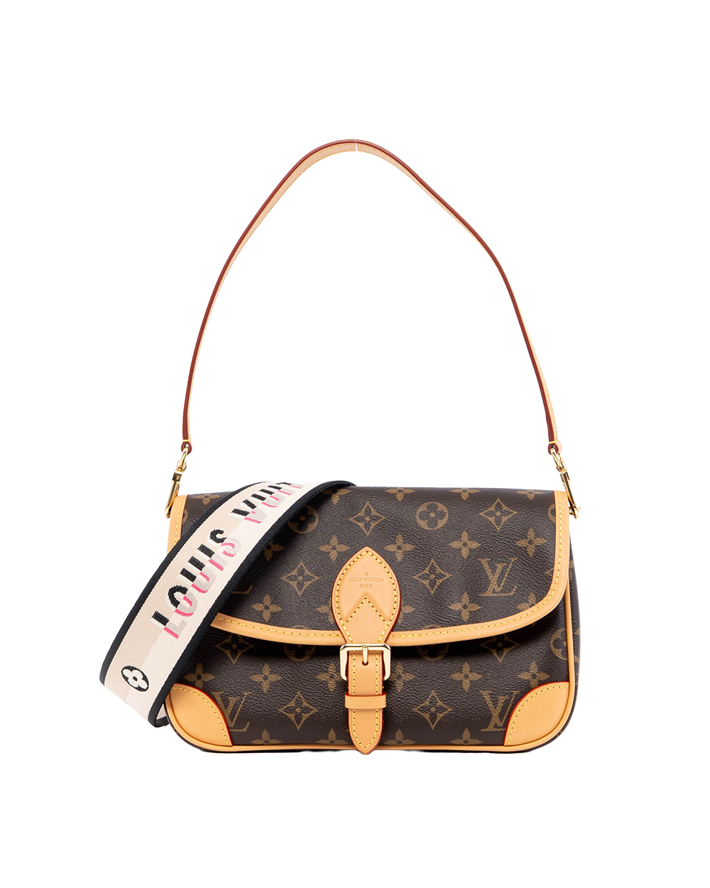BA253948 LV DIANE PM BROWN MONOGRAM CANVAS GHW MICROCHIP