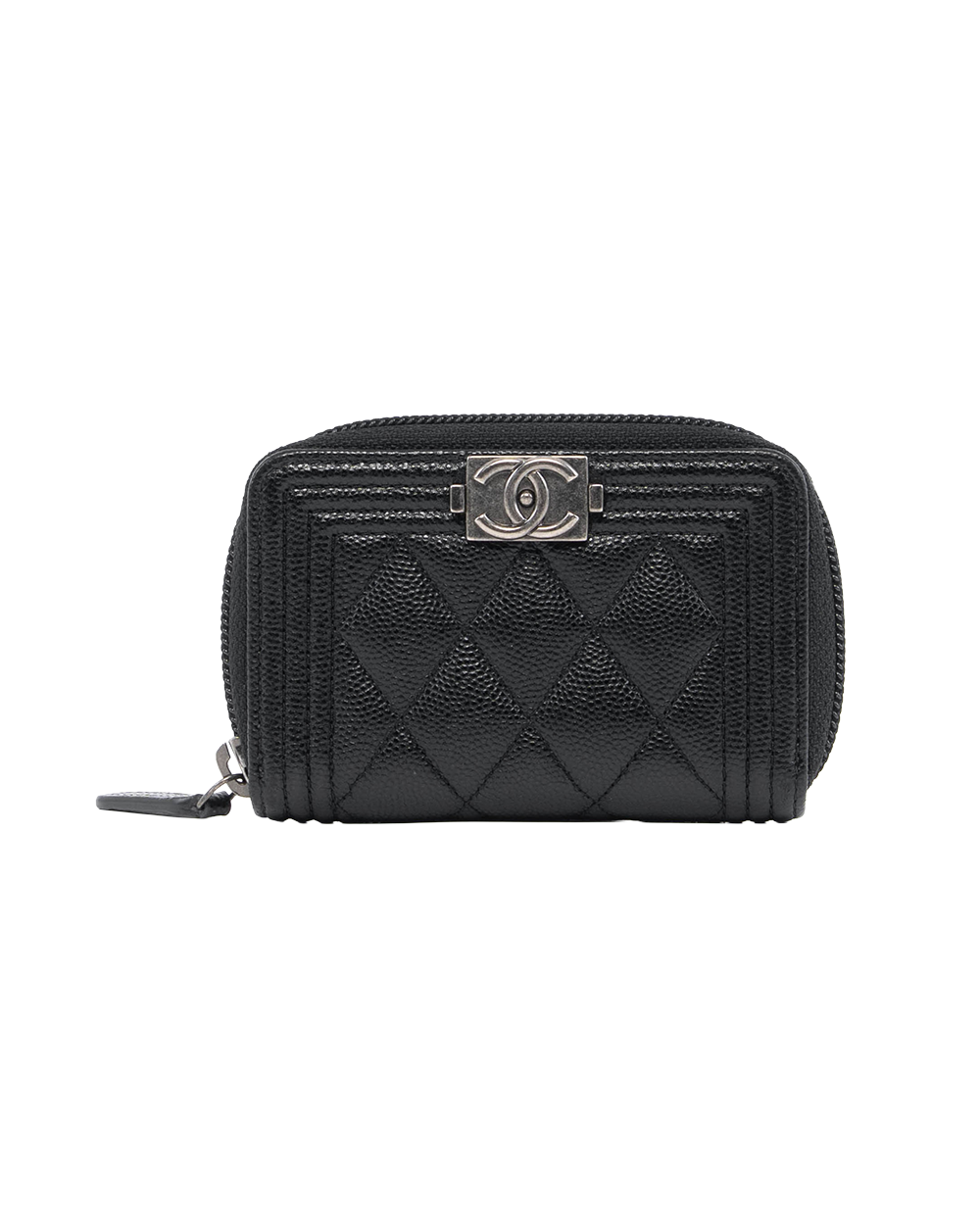 BA253983 CHANEL ZIPPY BOY CARD HOLDER SHORT BLACK CAVIAR SHW 300490039