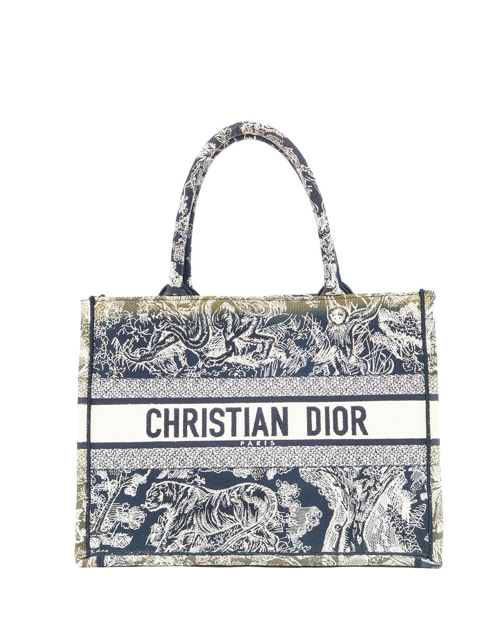 BA254011 DIOR BOOK TOTE SMALL BLACK JUNKLE WHITE JACQUARD 50 MA 1202