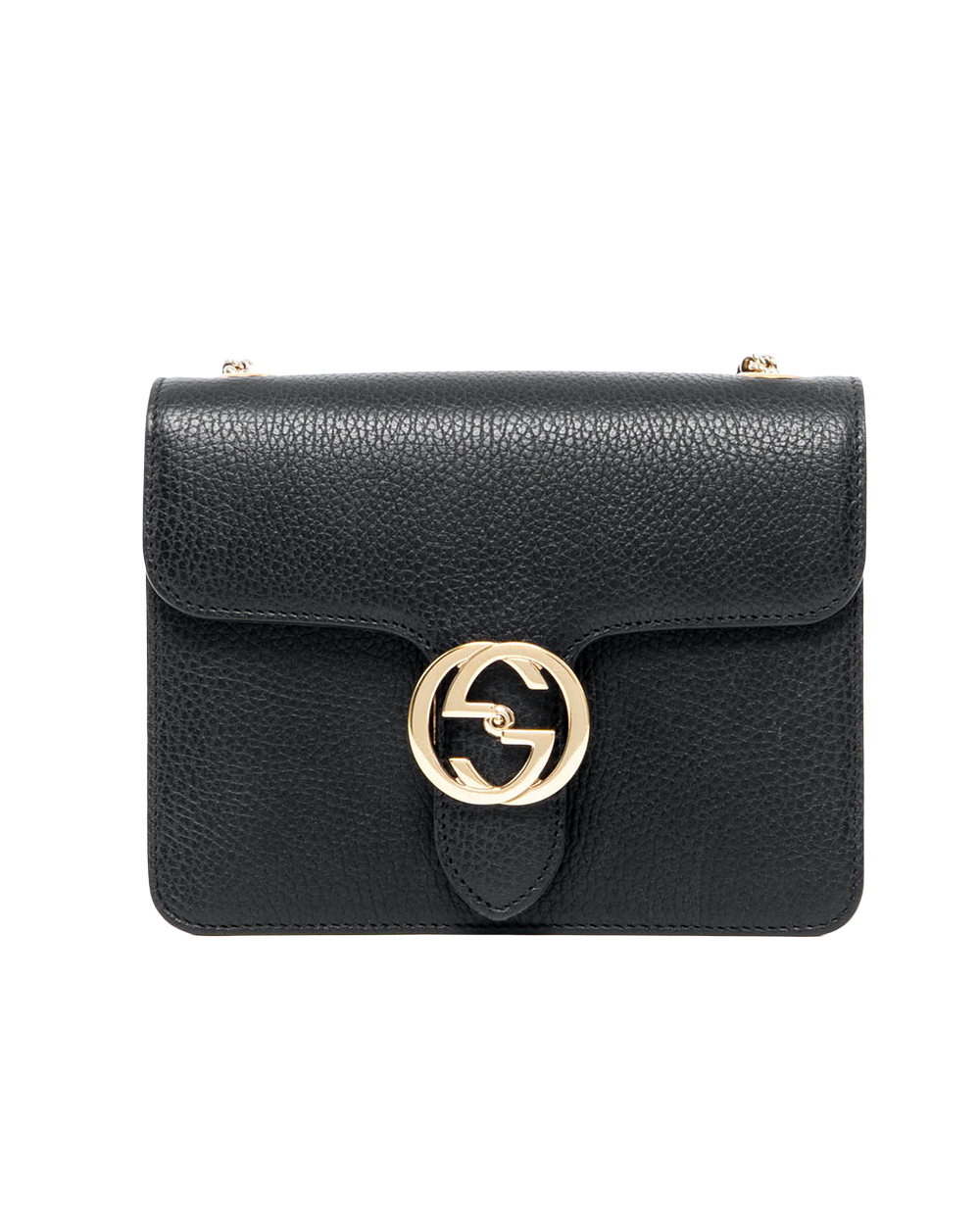 BA254015 GUCCI WOC INTERLOCKING BLACK CALF GHW 510340 527620