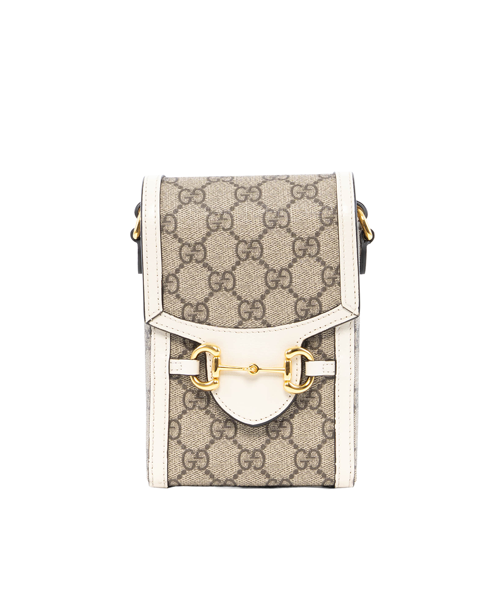 BA254016 GUCCI HORSEBIT 1955 PHONE WHITE GG MONOGRAM CANVAS GHW 625615 0416