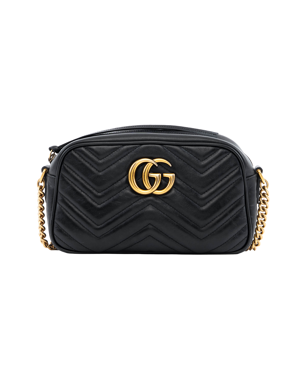 BA254037 GUCCI MARMONT CAMERA 24 BLACK CALF GHW 447632 520981