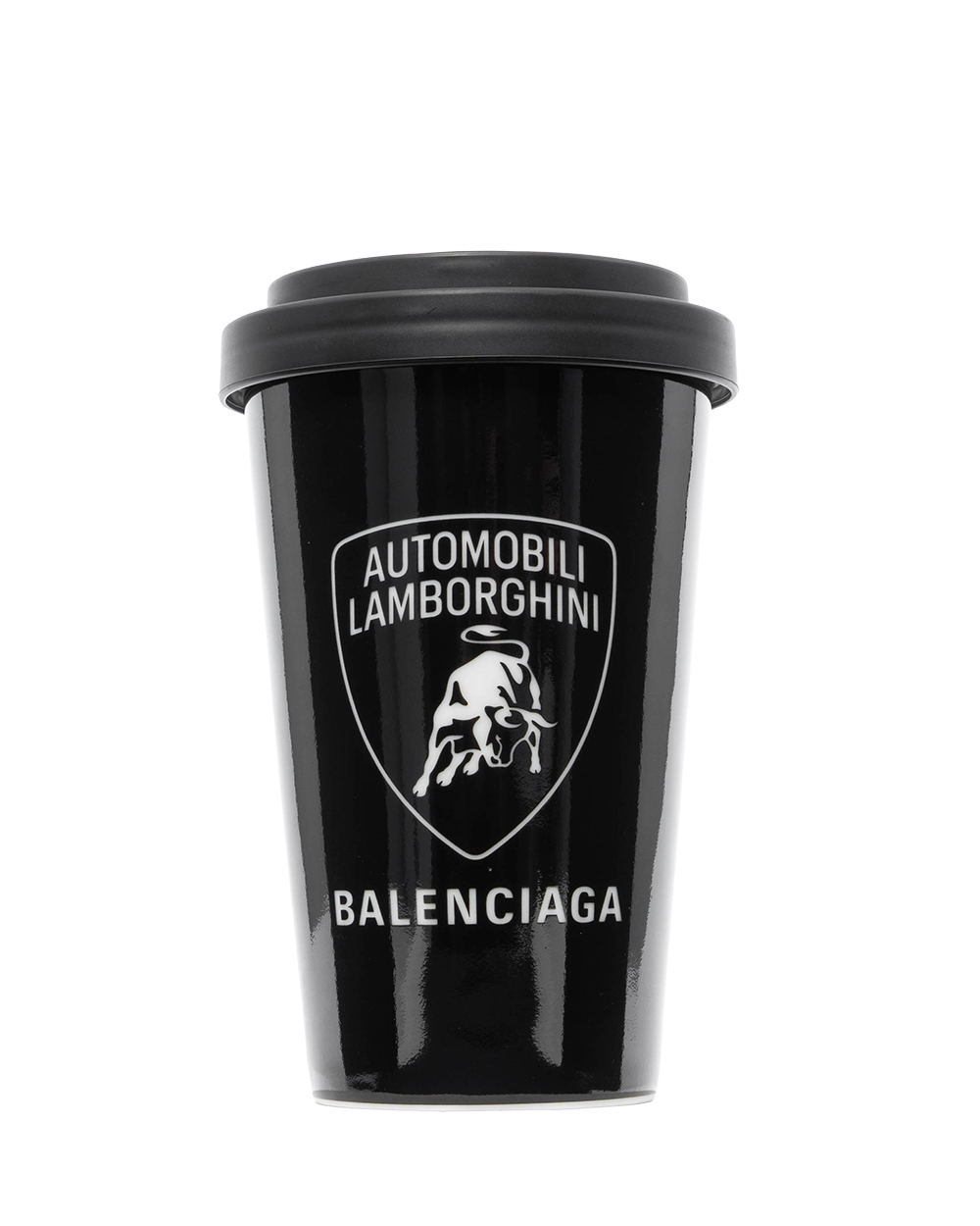BA254055 NEW BALENCIAGA X AUTOMOBIL LAMBORGHINI TRAVEL MUG BLACK WHITE TPU