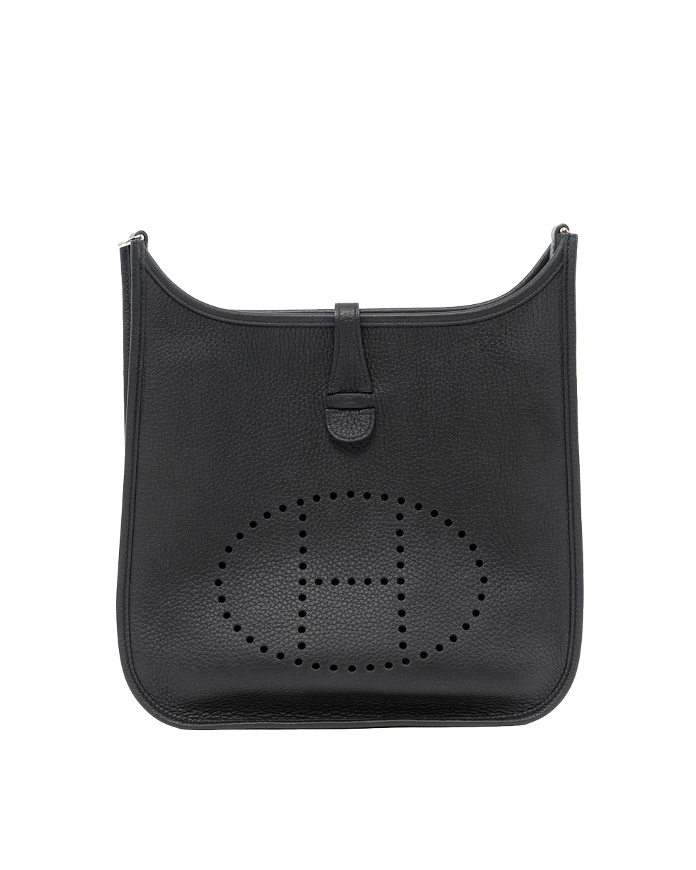 BA254088 HERMES EVELYNE PM BLACK SHW STAMP R SQ