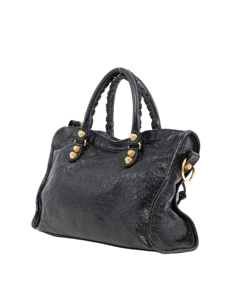 BALENCIAGA CITY CLASSIC SMALL BLACK LAMB GHW 002123 2237