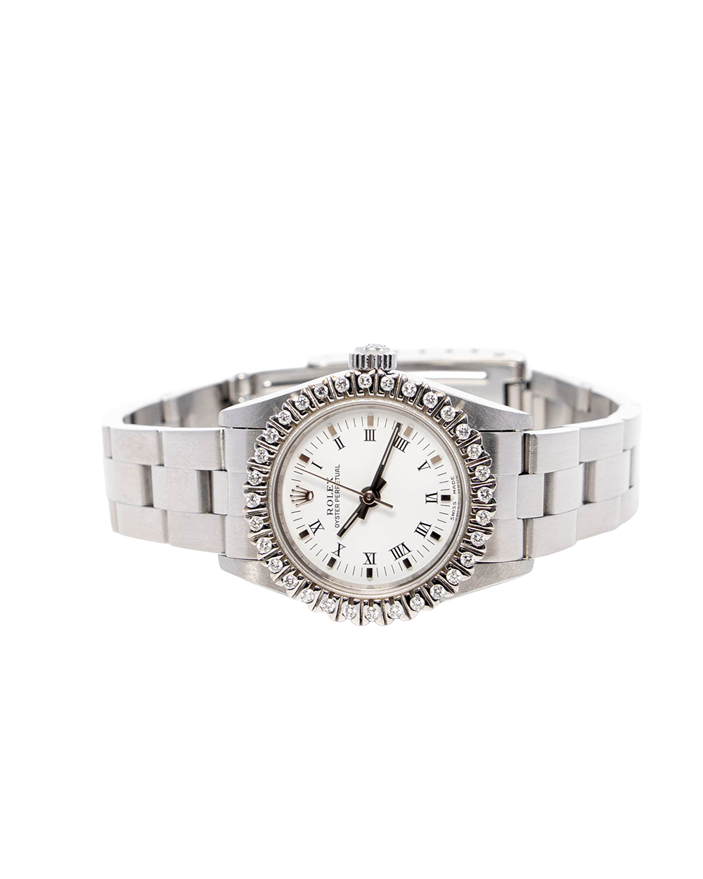 BB253898 ROLEX OYSTER PERPETUAL WHITE DIAMOND STAINLESS STEEL SHW 590 B 78340