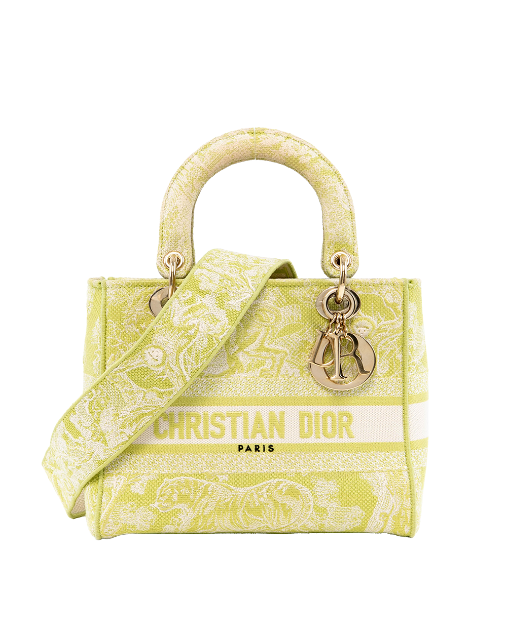 BB253902 DIOR LADY D LITE SMALL GREEN JACQUARD GHW 50 MA 0231