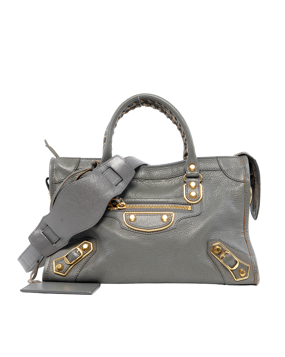 BB253981 BALENCIAGA CITY CLASSIC SMALL GREY CALF GHW 432831 1360 C 002123