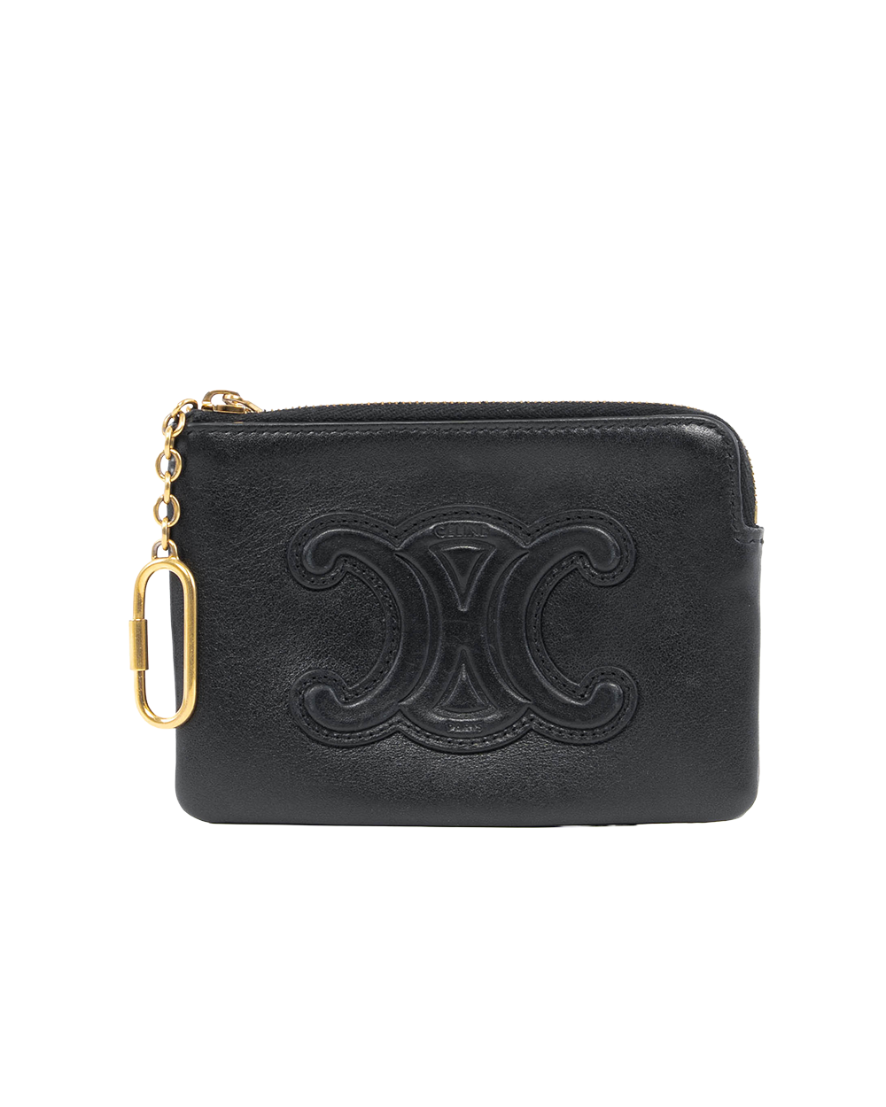 BB254006 CELINE COIN PURSE CUIR TRIOMPHE BLACK CALF GHW F LE 1262
