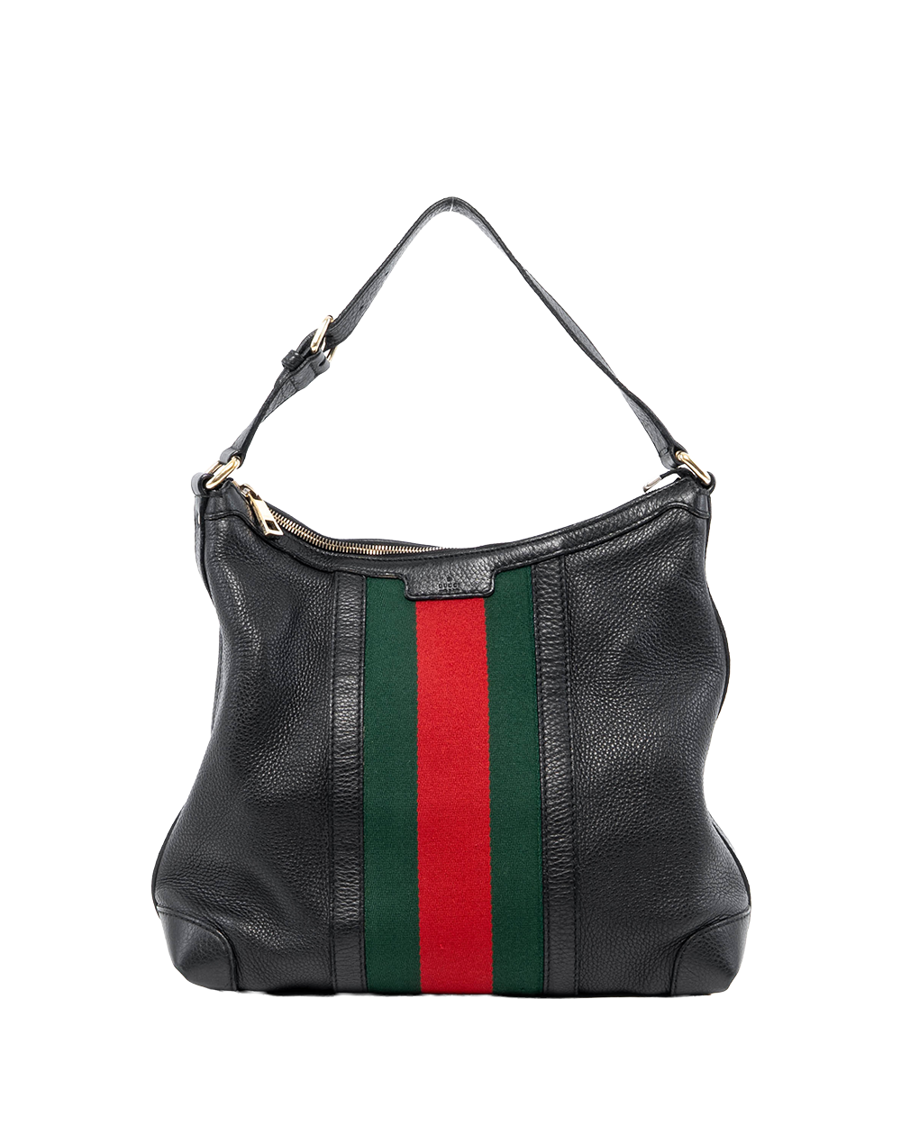BB254026 GUCCI MESSENGER MEDIUM BLACK RED GREEN CALF SHW 257084 524947