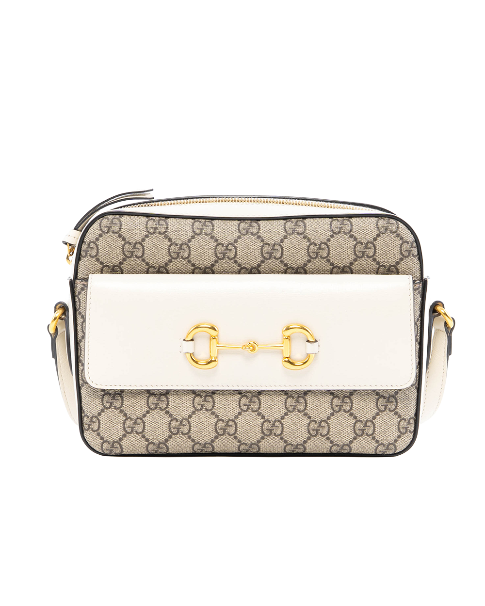 BB254047 GUCCI HORSEBIT 1955 CAMERA WHITE GG MONOGRAM CANVAS GHW 645457 498879