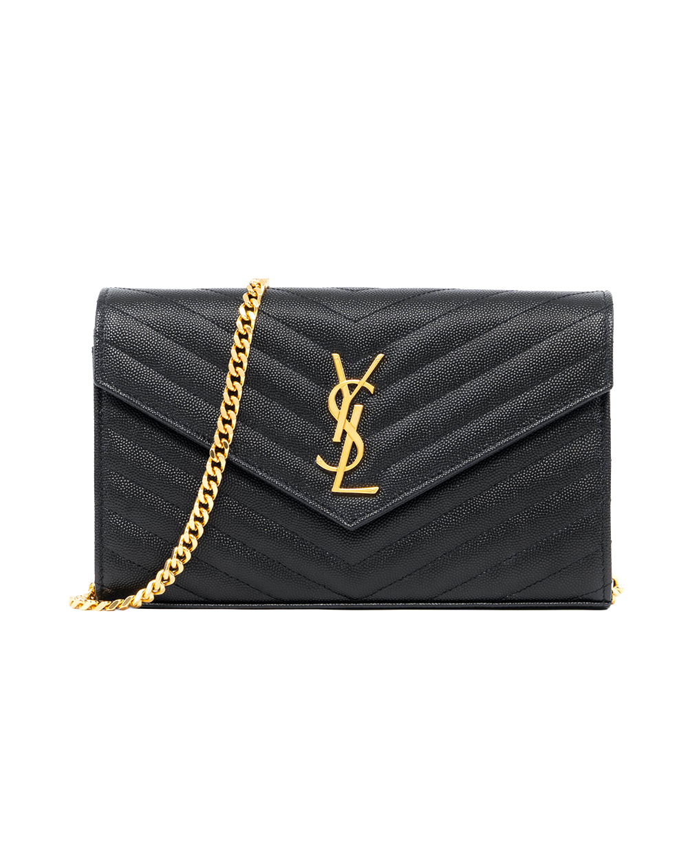 BB254057 YSL WOC 9.5 BLACK CHEVRON GHW