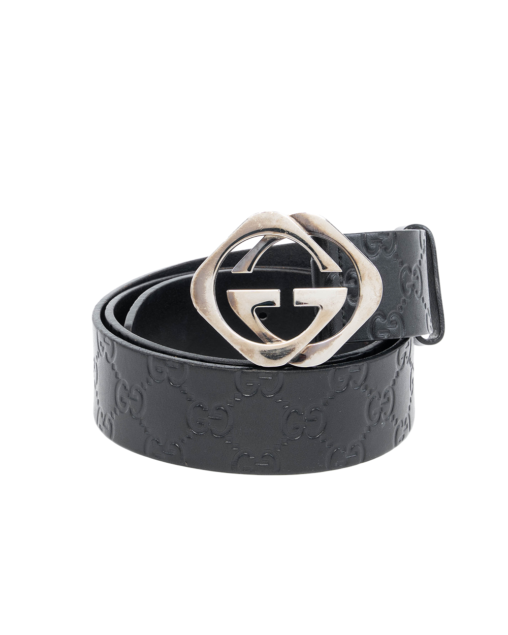 BB254068 GUCCI GG LOGO BELT 4 CM 85 BLACK GG SUPREME MONOGRAM CALF SHW 182320 A0VIN 525040