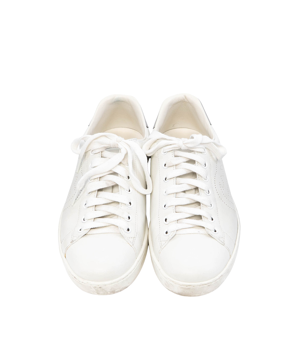 BB254073 GUCCI ACE SNEAKERS WITH INTERLOCKING G 7 WHITE GRAY LEATHER