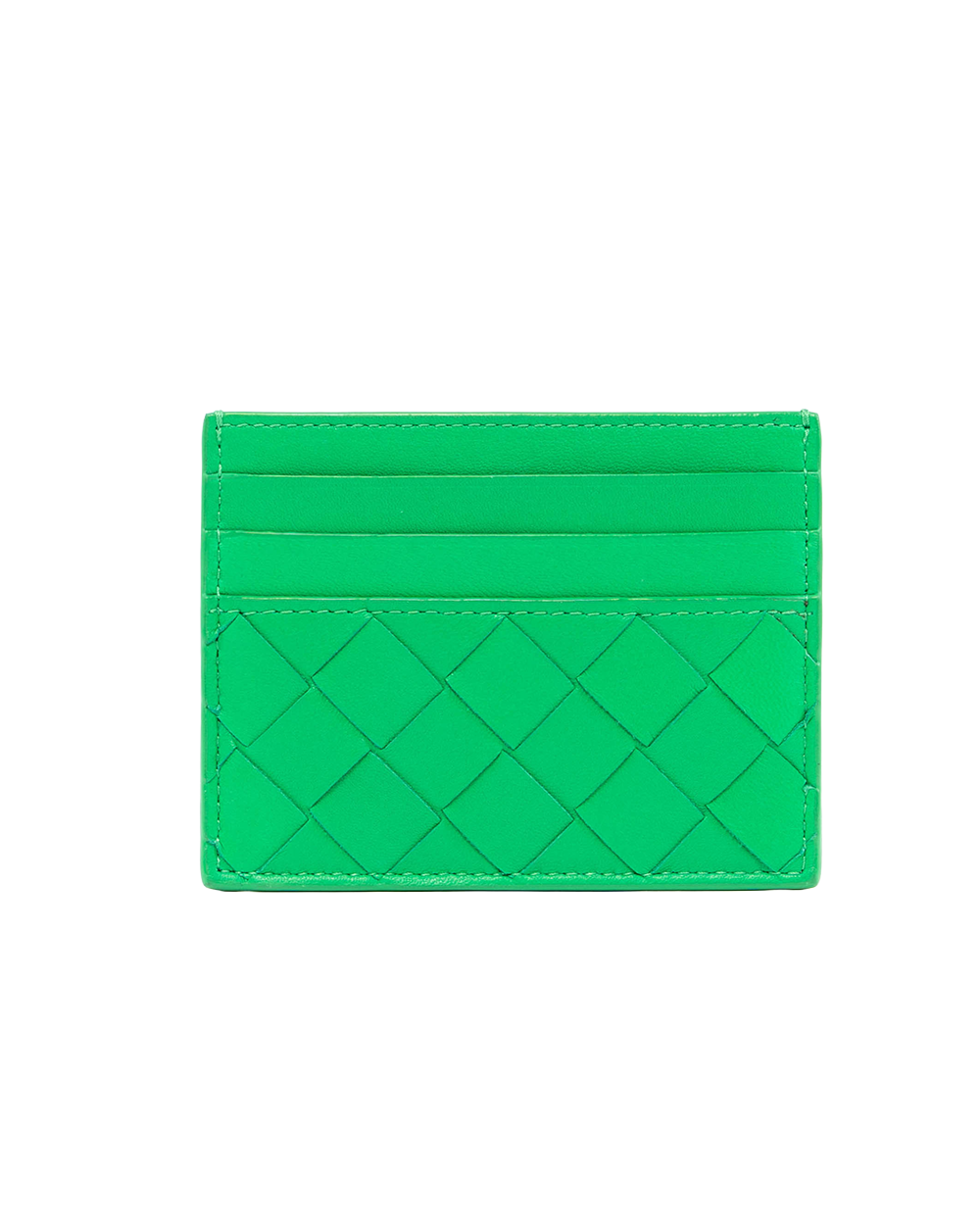 BOTTEGA CARD SLOT SHORT GREEN CALF 1294