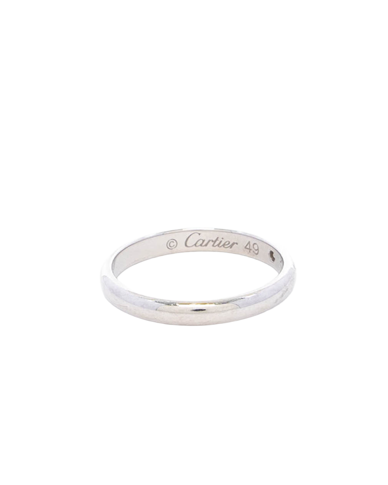 CARTIER WEDDING RING 49 SILVER PLATINUM DIAMOND SHW SMS503 2380