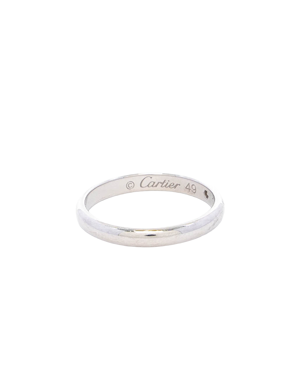 CARTIER WEDDING RING 49 SILVER PLATINUM DIAMOND SHW SMS503 2380