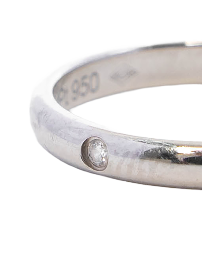 CARTIER WEDDING RING 49 SILVER PLATINUM DIAMOND SHW SMS503 2382