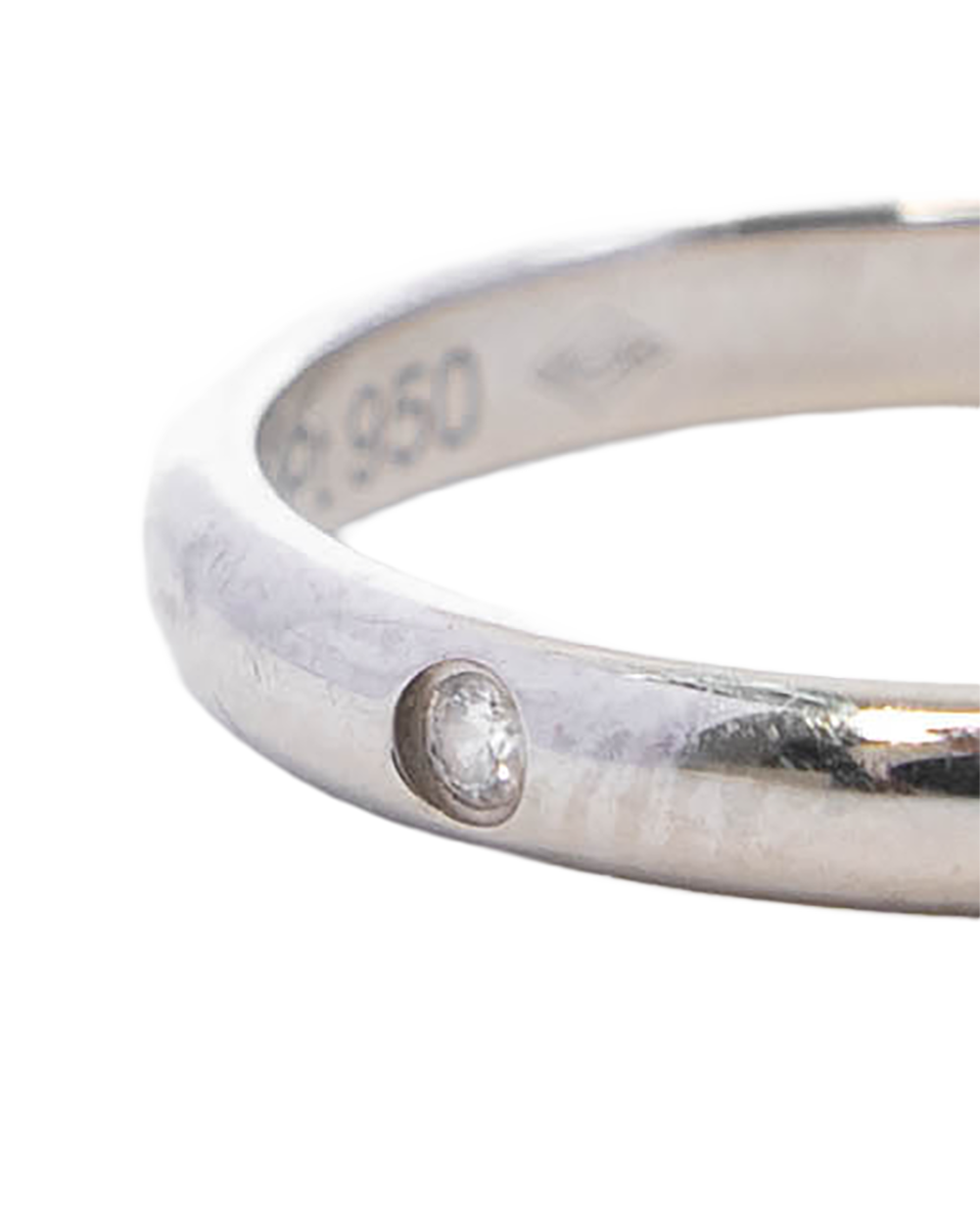 CARTIER WEDDING RING 49 SILVER PLATINUM DIAMOND SHW SMS503 2382