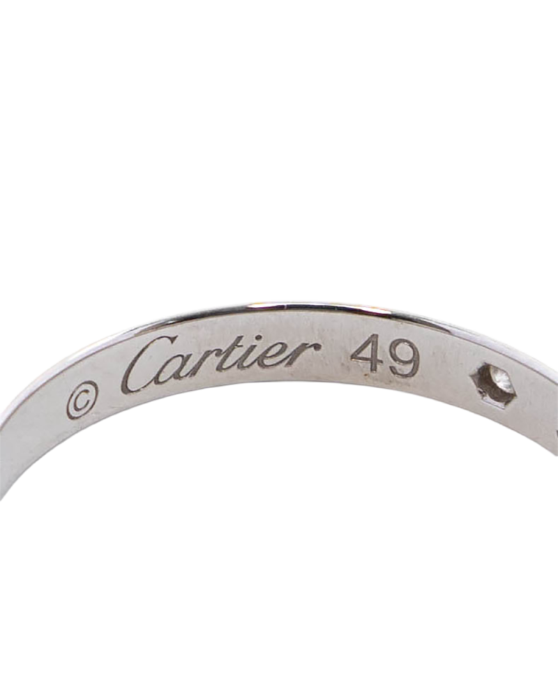 CARTIER WEDDING RING 49 SILVER PLATINUM DIAMOND SHW SMS503 2383