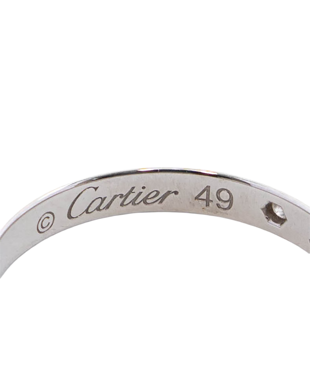 CARTIER WEDDING RING 49 SILVER PLATINUM DIAMOND SHW SMS503 2383