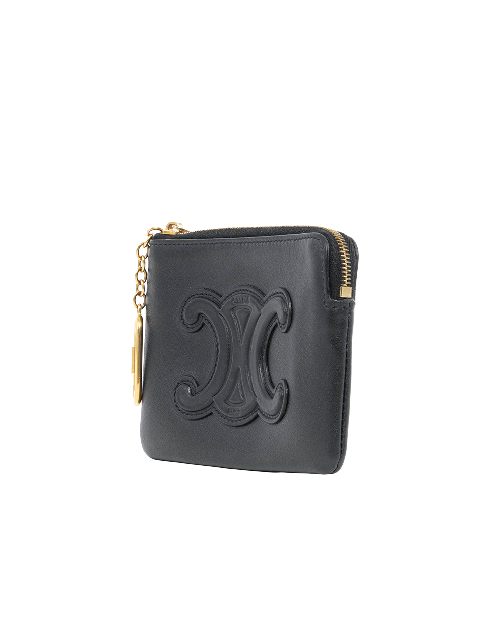 CELINE COIN PURSE CUIR TRIOMPHE BLACK CALF GHW F LE 1262 0222