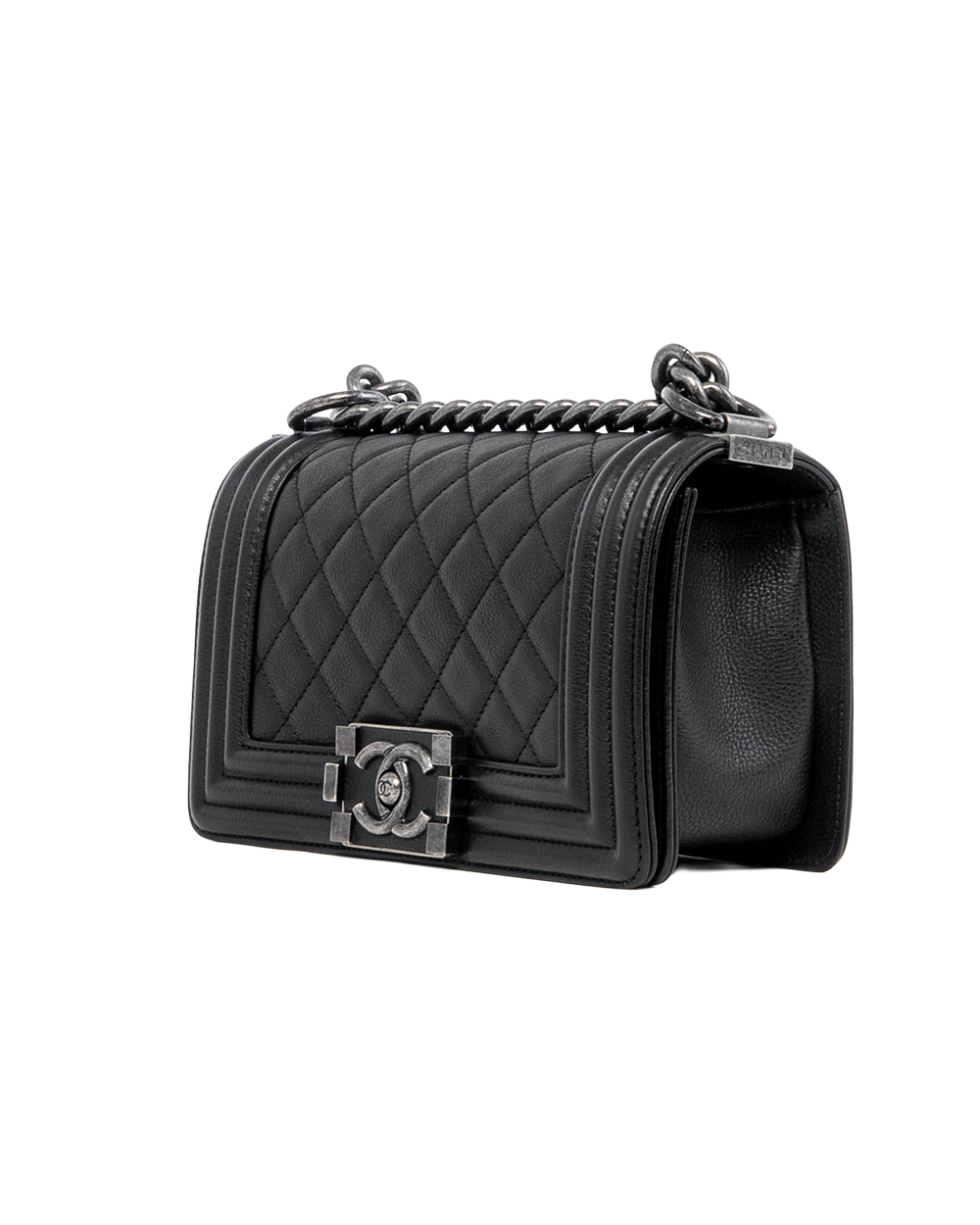 CHANEL BOY 8 BLACK CALF RHW 23397081 07748