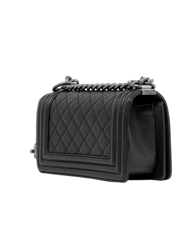 CHANEL BOY 8 BLACK CALF RHW 23397081 07749