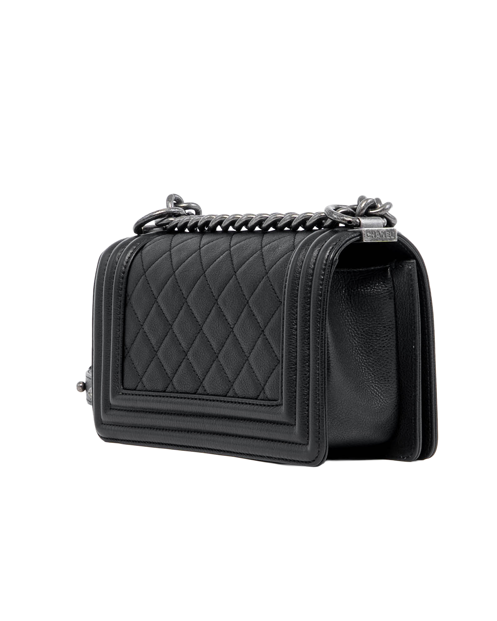 CHANEL BOY 8 BLACK CALF RHW 23397081 07749