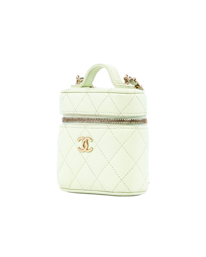 CHANEL VANITY MINI GREEN CAVIAR GHW 31769426 07666