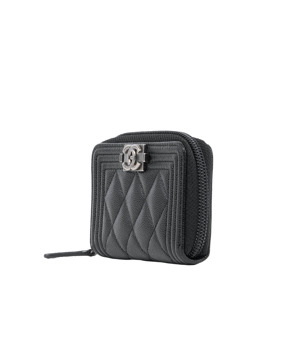 CHANEL ZIPPY BOY CARD HOLDER SHORT BLACK CAVIAR SHW 300490039 0269