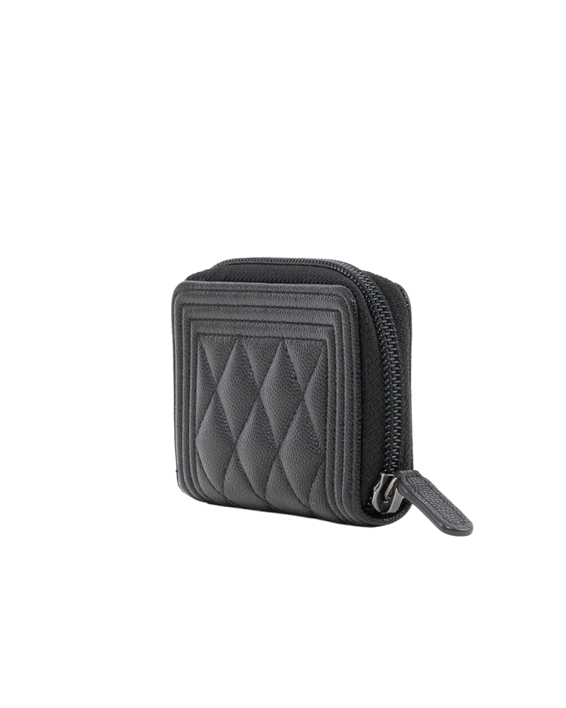 CHANEL ZIPPY BOY CARD HOLDER SHORT BLACK CAVIAR SHW 300490039 0270