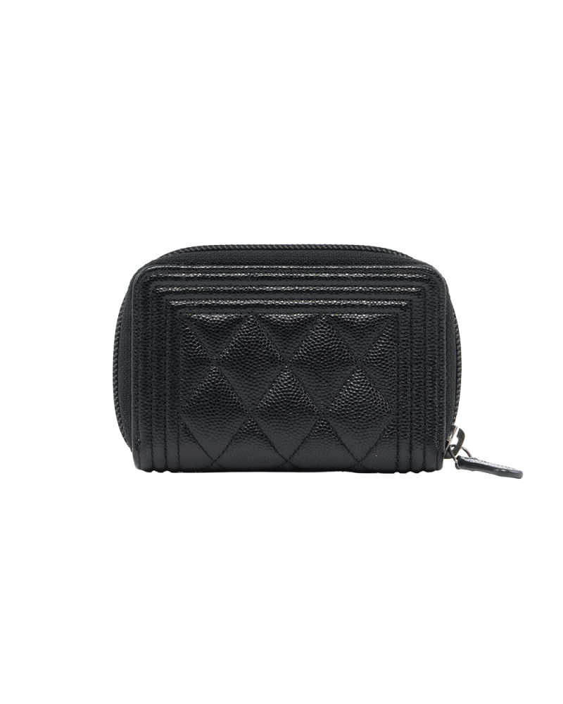 CHANEL ZIPPY BOY CARD HOLDER SHORT BLACK CAVIAR SHW 300490039 0271