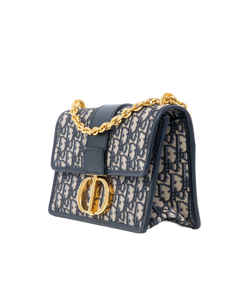 DIOR 30 MONTAIGNE BAG BLUE OBLIQUE JACQUARD GHW 62 MA 0243 0149