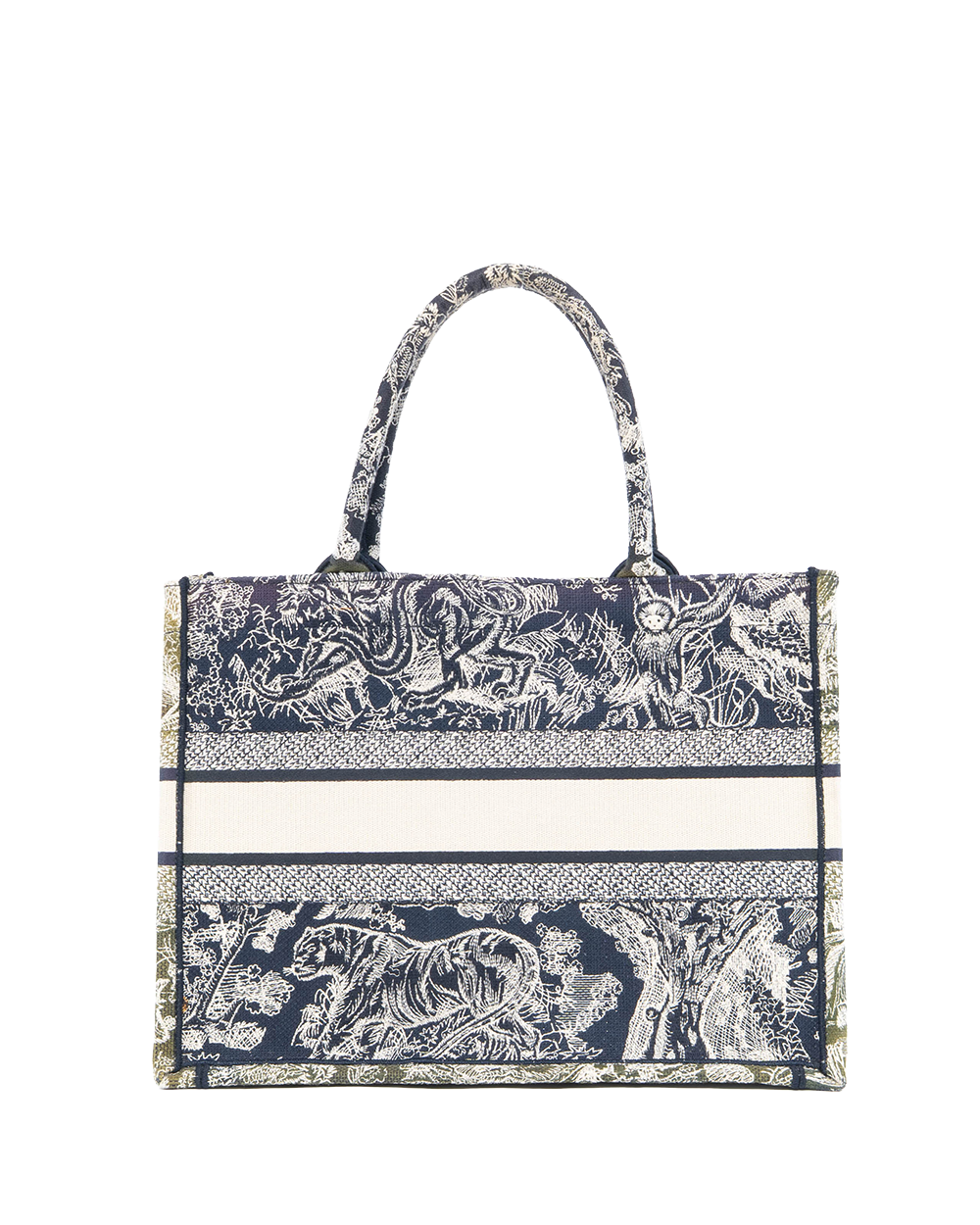 DIOR BOOK TOTE SMALL BLACK JUNKLE WHITE JACQUARD 50 MA 1202 3231