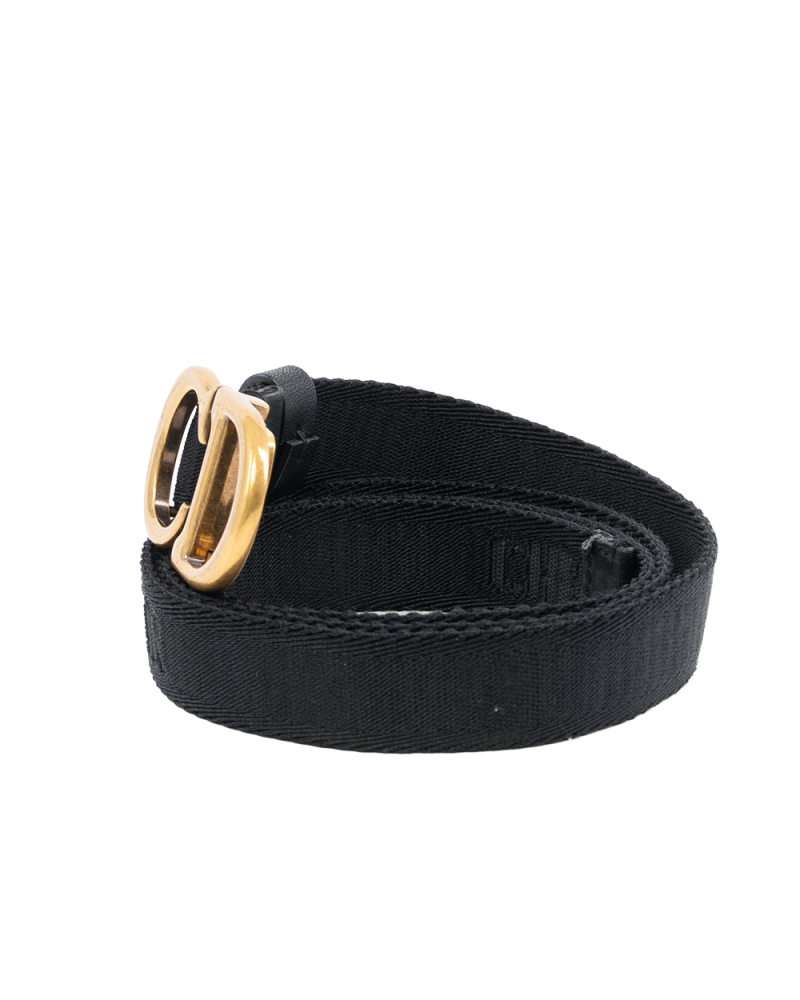 DIOR CD BELT BLACK DENIM GHW 0293