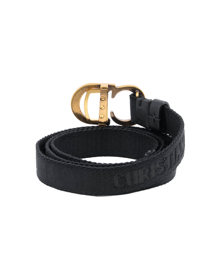 DIOR CD BELT BLACK DENIM GHW 0295