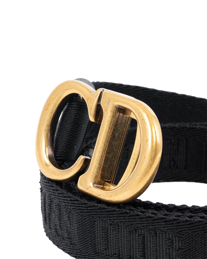 DIOR CD BELT BLACK DENIM GHW 0296