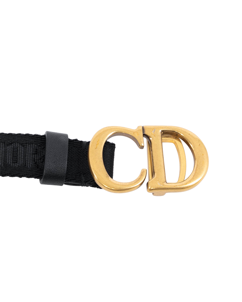 DIOR CD BELT BLACK DENIM GHW 0297