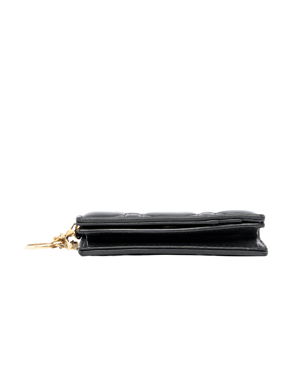 DIOR FLAP CARD HOLDER CANNAGE SHORT BLACK LAMB GHW 33 MA 0232 07769