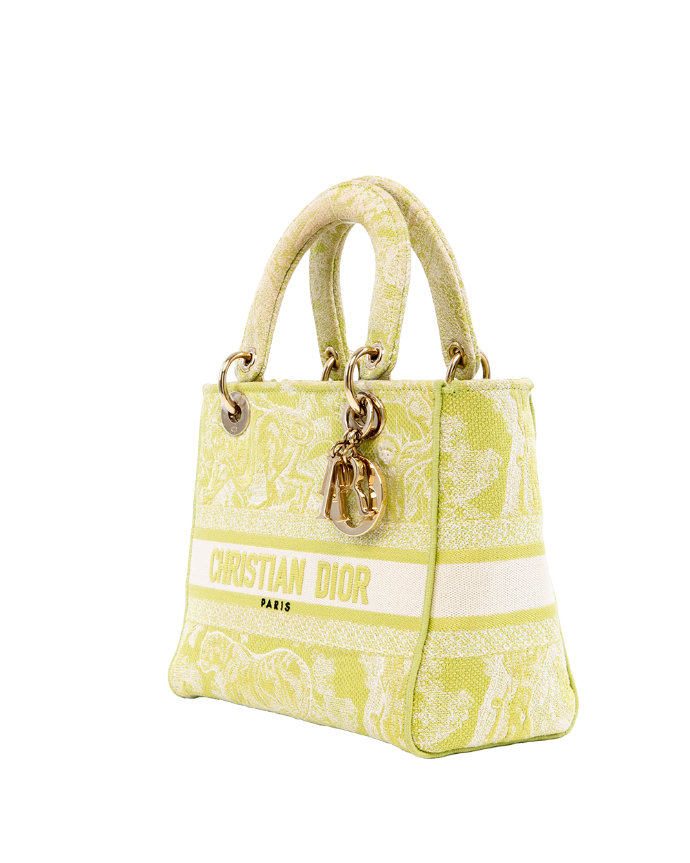 DIOR LADY D LITE SMALL GREEN JACQUARD GHW 50 MA 0231 08161