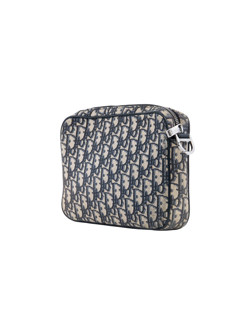 DIOR SADDLE TRIPLE POUCH BLUE NAVY OBLIQUE JACUARD SHW 23 BO 0253 2349