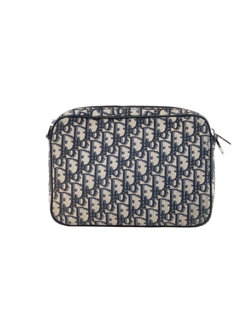 DIOR SADDLE TRIPLE POUCH BLUE NAVY OBLIQUE JACUARD SHW 23 BO 0253 2350