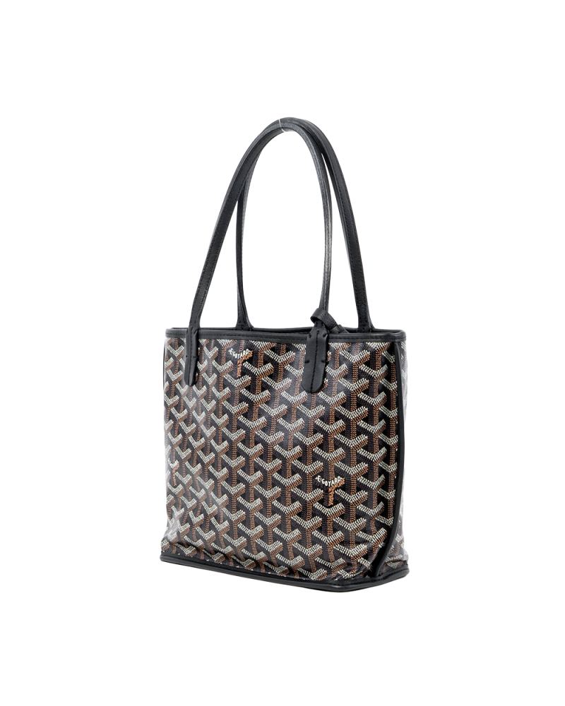 GOYARD ANJOU MINI BLACK CANVAS SHW SAG020246 07628