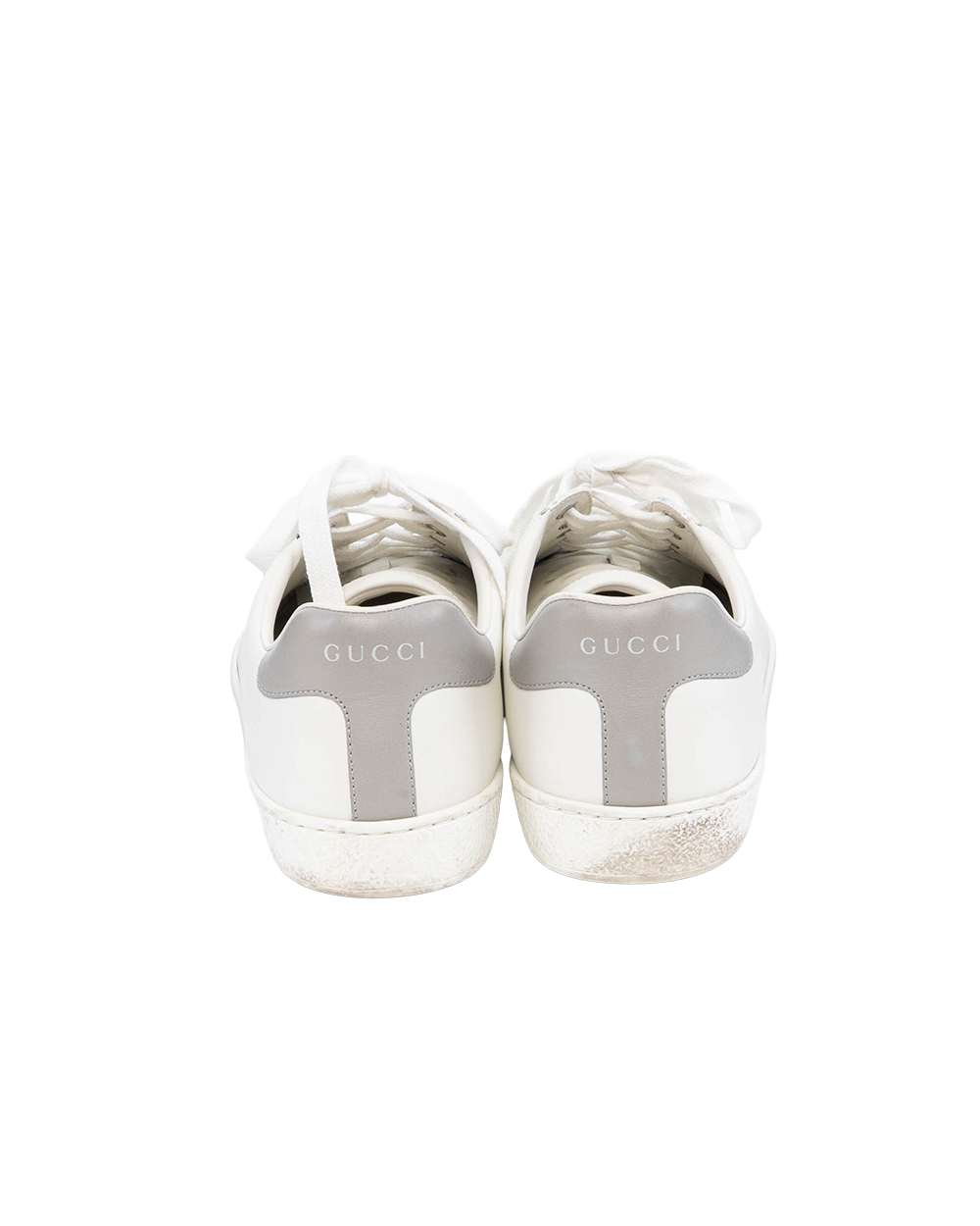 GUCCI ACE SNEAKERS WITH INTERLOCKING G 7 WHITE GRAY LEATHER 1330