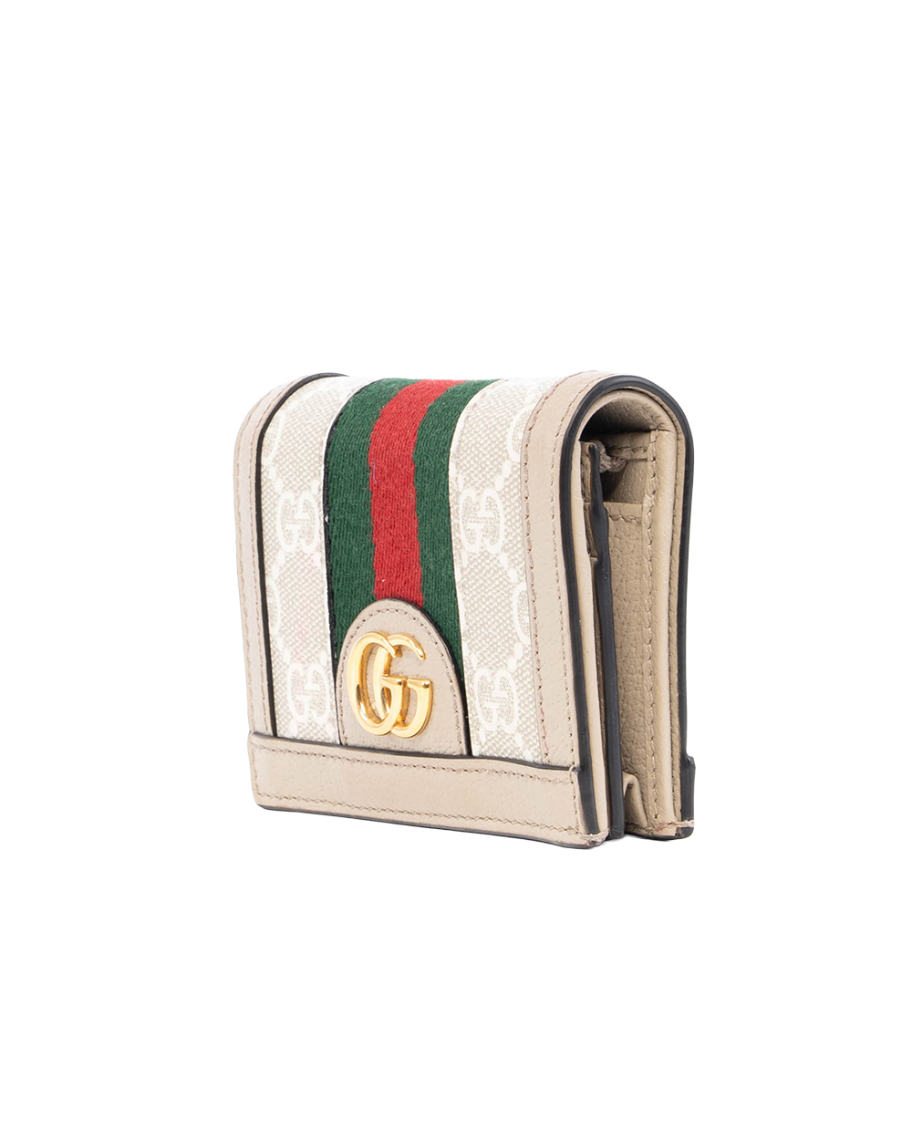 GUCCI BI FOLD WALLET OPHIDIA SHORT BEIGE GG MONOGRAM CANVAS GHW 523155 0416 1269
