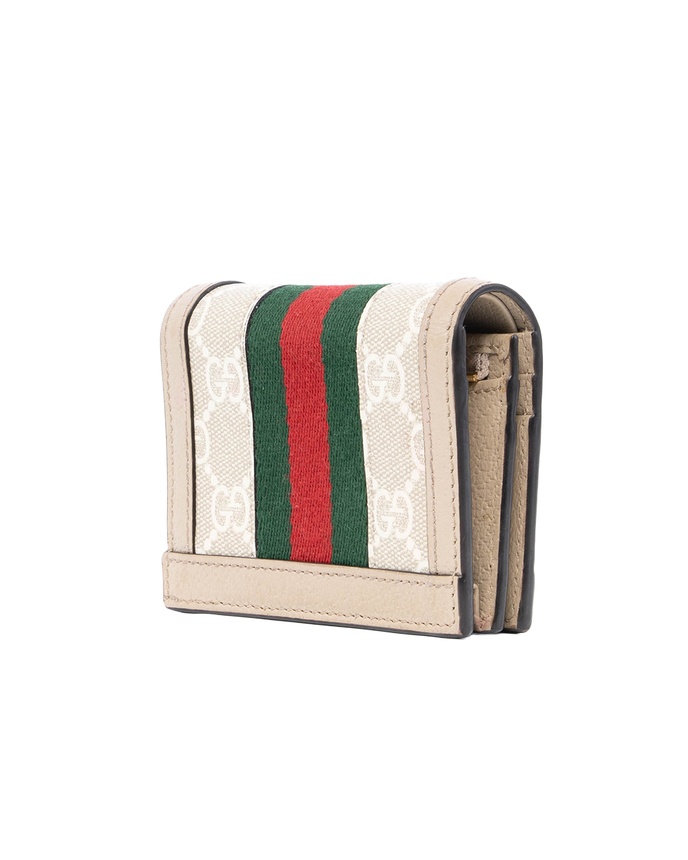 GUCCI BI FOLD WALLET OPHIDIA SHORT BEIGE GG MONOGRAM CANVAS GHW 523155 0416 1270